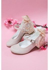 Resim Gimer - Topuklu Pudra Simli Kız Çocuk Ayakkabı - Mwm012516Pg Pudra 