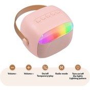 Resim Besthome1 Kablosuz K30 Pembe Mikrofonlu Hoparlör - 8w Ses, Renkli Işık 