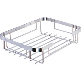 Resim Kare Banyo Duş Şampuanlık Rafı Paslanmaz 22x15 - mabello 
