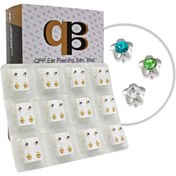 Resim QPP Quality Piercing Products 12 Çift Büyük Beyaz Flower Karışık Kulak Delme Küpesi 