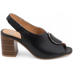 Resim Venüs 2108518 Hakiki Deri Topuklu Kadın Sandalet Siyah 