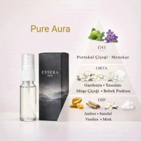 Resim Essera Parfüm Pure Aura Edp Kadın Parfüm 10 Ml Seyahat Boy Çiçeksi - Pudra 