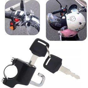 Resim Sunup SN-24295 22-26MM Ayarlanabilir Anahtarlı Universal Motosiklet Kask Kilidi 