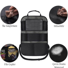 Resim RevuBaby Araba Koltuk Arkası Eşya Düzenleyici Organizer Koltuk Arkası Koruyucu Tablet Cepli 2adet Grey 