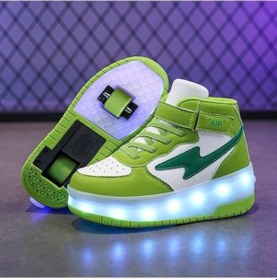 Resim Snapbuy High Quality Shoe Bag Yüksek Top Deri Led Şarj Edilebilir Yürüyüş Ayakkabıları Paten Açık Yeşil 