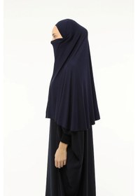 Resim Altobeh Hazır Türban Peçeli Pratik Eşarp Tesettür Nikaplı Hijab - Namaz Örtüsü Sufle 3xl - Lacivert Lacivert 