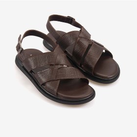 Resim Kemal Tanca Erkek Kauçuk Tabanlı Şık Tasarım Comfort Günlük Çapraz Bantlı Sandalet 560 Kahverengi 