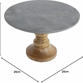 Resim Braventa Collection Patna Kek Standı, Taş Ahşap 