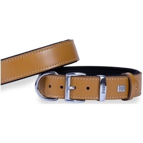 Resim Doggie Konforlu Deri El Yapımı Köpek Boyun Tasması 3.5 x 52-60 CM Camel Kahverengi 