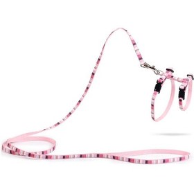 Resim Beeztees Yavru Kedi Göğüs Tasması Ve Gezdirme Kayışı, 120cm, Pembe, 15-33cm 