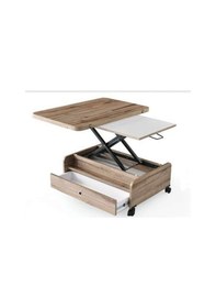 Resim Zerenland 104 Akıllı Sehpa Çift Çekmeceli 3 Kademeli 6 Farklı Fonksiyonlu Sihirli Sehpa Çam 