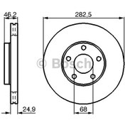 Resim Bosch Fren Diski Ön 5D 282Mm Passat 96 00 