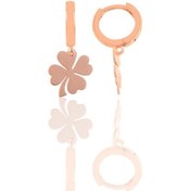 Resim Söğütlü Silver Gümüş Rose Yonca Küpe Sgtl10790rose 