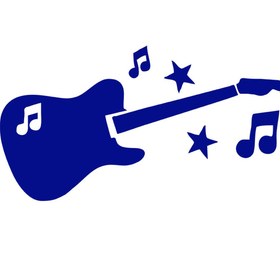 Resim MIGNATIS Gitar Ve Müzik Nota Işaretleri Etiket Sticker Yapıştırma 15cm - Lacivert 