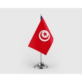 Resim Tunus Devleti Tekli Saten Masa Bayrağı Seti Diğer 