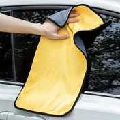 Resim 1 adet Ultra Emici Mikrofiber Araba Temizleme Havlusu - Ekstra Büyük, Kalın Peluş Detaylı Bez, Parlatma, Kurutma ve Toz Alma için Mükemmel, Otomotiv Bakımı ve Ev Temizliği için İdeal, Elektrik Gerektirmez, Dış Mekan, Banyo, Mutfak ve Veranda Kullanımı için İdeal, Araba Yıkama Aksesuarları, Pil Olmadan 