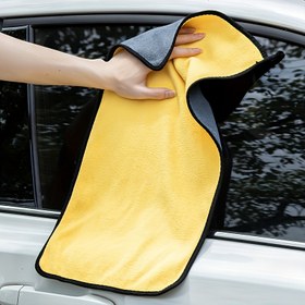 Resim 1 adet Ultra Emici Mikrofiber Araba Temizleme Havlusu - Ekstra Büyük, Kalın Peluş Detaylı Bez, Parlatma, Kurutma ve Toz Alma için Mükemmel, Otomotiv Bakımı ve Ev Temizliği için İdeal, Elektrik Gerektirmez, Dış Mekan, Banyo, Mutfak ve Veranda Kullanımı için İdeal, Araba Yıkama Aksesuarları, Pil Olmadan 