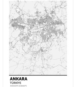 Resim Ankara Haritası - Art Print - 50x70 cm 
