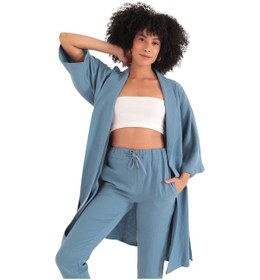 Resim Kimono Üst - İndigo 