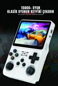 Resim KETENOFFİCİAL R36S Retro Oyun Konsolu 15.000+ Konsol Oyunu Yeni Nesil El Atarisi 64 Gb Hd Ekran Mor 
