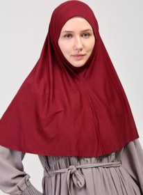 Resim manolyaşal islamic hijab Pratik Eşarp Peçeli-peçesiz Hazır Türban Sufle Bordo 