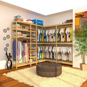 Resim Cabide - L Açık Ahşap Gardırop 