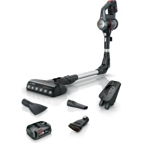 Resim Bosch Unlimited 7 Yeni Seri (2 Bataryalı) 10 Yıl Motor Garantili Premium Şarjlı Dik Süpürge, Hijyenik ve Kartuş Filtreli - Luciole Beyaz Lambader Hediye! 
