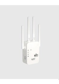 Resim Cj 300mbps Wifi Menzil Genişletici 4 Antenli Wpa3 Güvenlikli Priz Tipi Repeater 