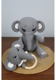 Resim Aley Life Amigurumi Organik Sevimli Fil Bebek Ve Çıngırak Diş Kaş 