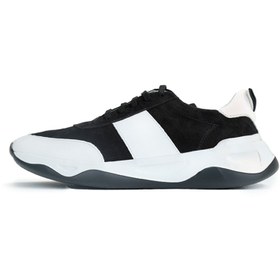 Resim Hocin Sısel Black Siyah Beyaz Sneaker Erkek Süet Ayakkabı 