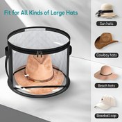 Resim 1 adet Moda Katlanabilir Şapka Saklama Kutusu - 7 Büyük Şapka İçerir, Üst Şapka, Balıkçı Şapka, Geniş Kenarlı Şapka, Kowboy Şapka, Güneş Şapka, Plaj Şapka ve Beyzbol Kapağı - Dayanıklı Dokusuz Malzeme Tutma Sapı ile Şapka Saklama Kutusu, Yatak Altı Depolama 