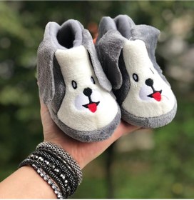 Resim Pandalina emojili köpek figürlü çocuk panduf anaokulu kreş ev ayakkabısı ev botu 