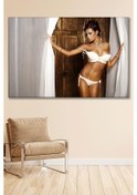 Resim Beyaz İç Çamaşırlı Kadın Kanvas Duvar Tablo 3322332 