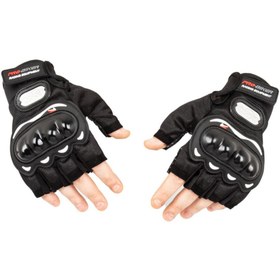 Resim BabeMotor Yarım Parmak Korumalı Paintball Motorcross Bisiklet Motorsiklet Eldiveni 