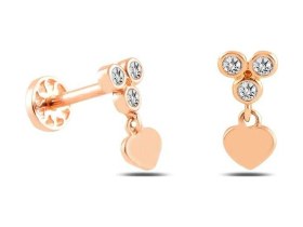 Resim Cherry By Özkonak Üç Top Taş Ucunda Kalp Tragus Piercing Sarı 
