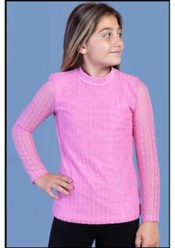 Resim Toontoy Kids Toontoy Kız Çocuk Önü Dantelli Okul Tişört 16676 Pembe 