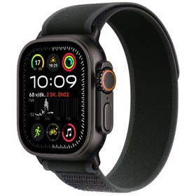 Resim Apple Watch Ultra 2 GPS + Cellular 49 mm Siyah Titanyum Kasa ve Trail Loop - M/L Siyah 