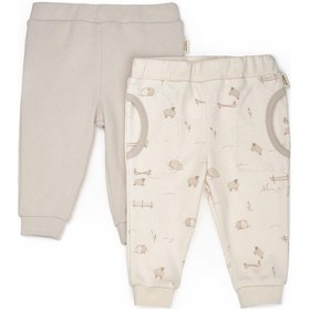 Resim Bebek 2li Pantalon %100 Organik Pamuk , Bebek - Yenidoğan- Csy8180 Krem 