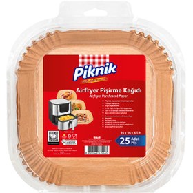 Resim Piknik Airfryer Pişirme Kağıdı Kare 25'li 