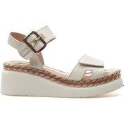 Resim Venüs Kadın Hakiki Deri Dolgu Topuklu Günlük Sandalet 25y 2512303y Z Bej Bej 