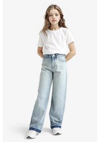 Resim Defacto Kız Çocuk 90s Wide Leg Geniş Paça Jean Pantolon F7540a825aunm39 Mavi 