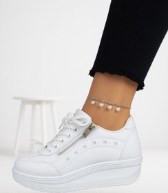 Resim Devida Kadın Beyaz Spor Ayakkabı 6 Cm Günlük Yüksek Rahat Taban Sneaker X300 Vega Serisi 