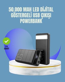 Resim Tüm Cihazlarla Uyumlu 50.000 Mah Powerbank - Yüksek Kapasiteli, Led Gösterge Ve Akıllı Koruma Fonksiyonlu Çok Renkli 
