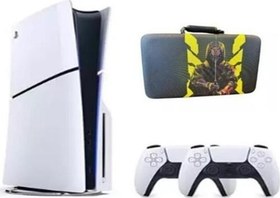 Resim Playstation 5 Slim CD Versiyon + 2. Dualsense Ps5 Kol+ Sony Playstation 5 Taşıma Çantası Siyah Desenli 