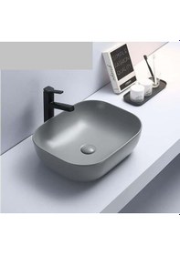 Resim Puroser Palazzo Gri Tezgah Üstü Çanak Lavabo 