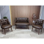 Resim Azra Aksesuar Deri Çay Seti Koltuk Takımı - Bekleme Salonu - Cafe Mobilya - Ofis Mobilya - Balkon Mobilya 