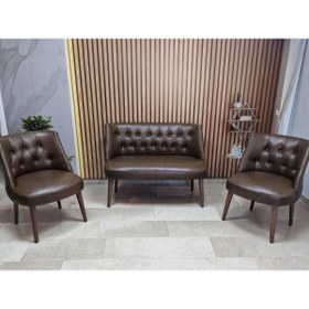 Resim Azra Aksesuar Deri Çay Seti Koltuk Takımı - Bekleme Salonu - Cafe Mobilya - Ofis Mobilya - Balkon Mobilya 