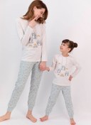 Resim Rolypoly Anne-kız Kombin Kremmelanj Pijama Takım 