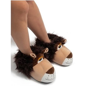 Resim Aslan Kadın, Garson Boy Hayvanlı Panduf Kahverengi 36/41 Kahverengi 