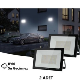 Resim RRULTECH Led Işık Projektör 100W Beyaz Işık 6500K 9000LM Bahçe Duvar Yol Aydınlatma Dış&İç Mekan 